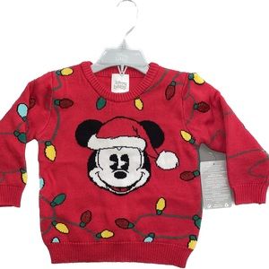NWT Disney Mickey Mouse Christmas Sweater 18-24 M